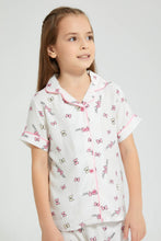 Load image into Gallery viewer, Redtag-White-Butterfly-Print-Woven-Nightsuit-Colour:White,-Filter:Girls-(2-to-8-Yrs),-Girls-Pyjama-Sets,-New-In,-New-In-GIR,-Non-Sale,-S22B,-Section:Kidswear-Girls-2 to 8 Years
