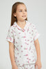 Redtag-White-Butterfly-Print-Woven-Nightsuit-Colour:White,-Filter:Girls-(2-to-8-Yrs),-Girls-Pyjama-Sets,-New-In,-New-In-GIR,-Non-Sale,-S22B,-Section:Kidswear-Girls-2 to 8 Years