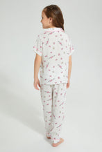 Load image into Gallery viewer, Redtag-White-Butterfly-Print-Woven-Nightsuit-Colour:White,-Filter:Girls-(2-to-8-Yrs),-Girls-Pyjama-Sets,-New-In,-New-In-GIR,-Non-Sale,-S22B,-Section:Kidswear-Girls-2 to 8 Years
