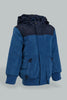 Redtag-Blue-Padded-Jacket-With-Hoody-Jackets-Infant-Boys-3 to 24 Months