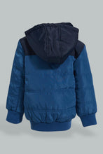 Load image into Gallery viewer, Redtag-Blue-Padded-Jacket-With-Hoody-Jackets-Infant-Boys-3 to 24 Months
