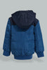 Redtag-Blue-Padded-Jacket-With-Hoody-Jackets-Infant-Boys-3 to 24 Months