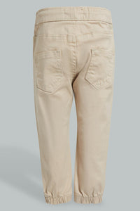 Redtag-Beige-Twill-Jogger-Chinos-Infant-Boys-3 to 24 Months