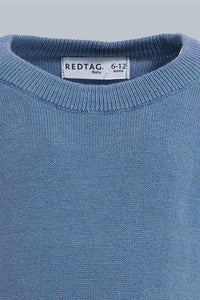 Redtag-Blue-Solid-Pullover-Pullovers-Infant-Boys-3 to 24 Months