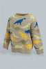 Redtag-Grey-Dino-Printed-Pullover-Pullovers-Infant-Boys-3 to 24 Months