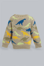 تنزيل الصورة على معرض الصور، Redtag-Grey-Dino-Printed-Pullover-Pullovers-Infant-Boys-3 to 24 Months
