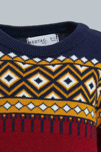 تنزيل الصورة على معرض الصور، Redtag-Red-Jacquard-Design-Pullover-Pullovers-Infant-Boys-3 to 24 Months
