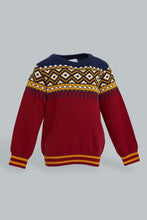 تنزيل الصورة على معرض الصور، Redtag-Red-Jacquard-Design-Pullover-Pullovers-Infant-Boys-3 to 24 Months
