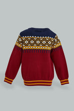 تنزيل الصورة على معرض الصور، Redtag-Red-Jacquard-Design-Pullover-Pullovers-Infant-Boys-3 to 24 Months
