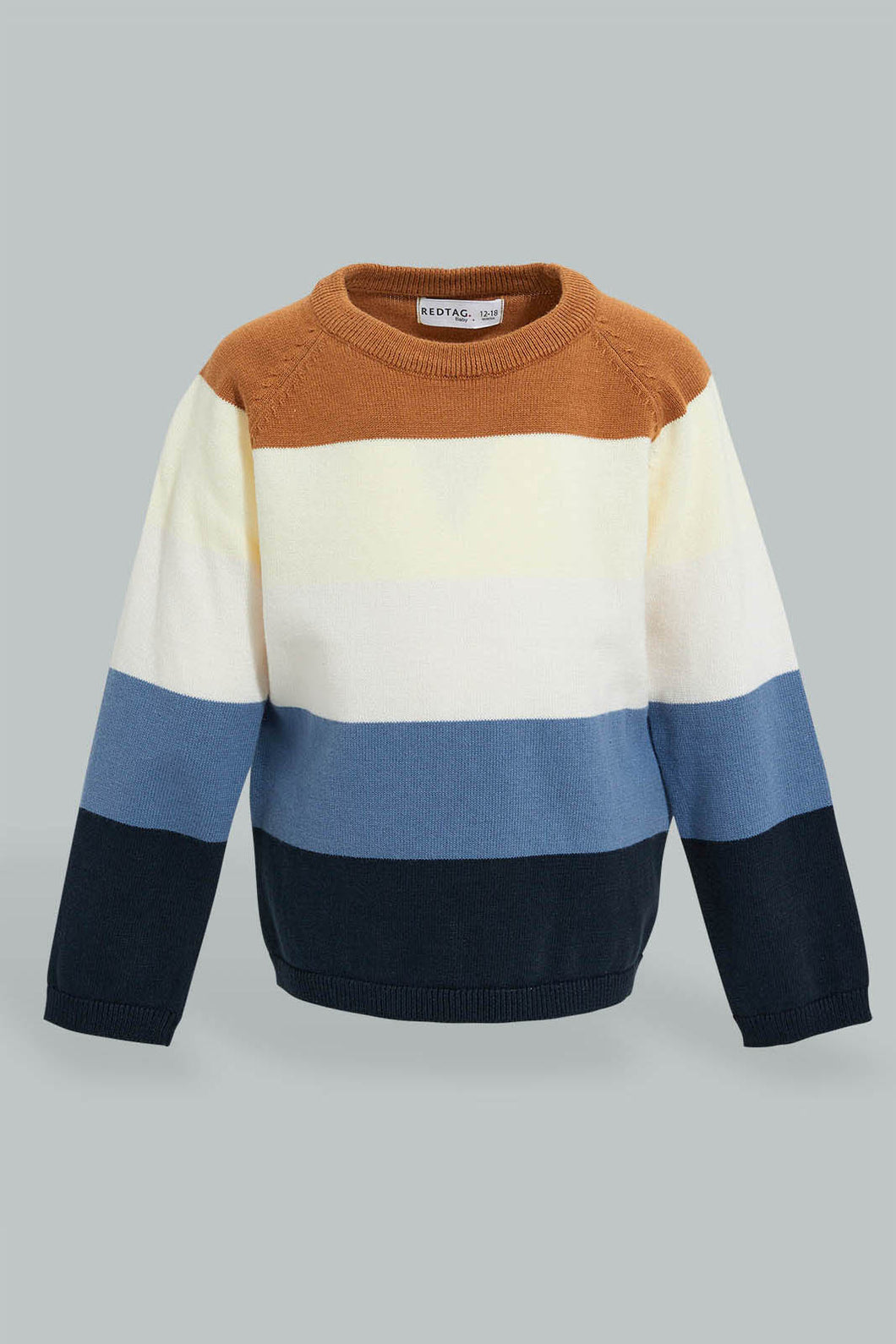 Redtag-Color-Block-Striped-Pullover-Pullovers-Infant-Boys-3 to 24 Months