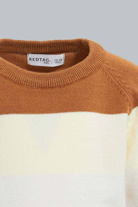Redtag-Color-Block-Striped-Pullover-Pullovers-Infant-Boys-3 to 24 Months