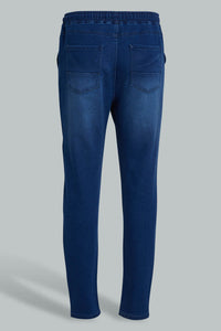 Redtag-Mid-Wash-Knit-Denim-Jogger-Colour:Indigo,-Filter:Men's-Clothing,-Men-Jeans,-New-In,-New-In-Men,-Non-Sale,-S22B,-Section:Men-Men's-