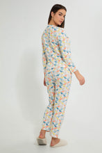 Load image into Gallery viewer, Redtag-Offwhite-Printed-Pyjama-Set-Pyjama-Sets-Women's-
