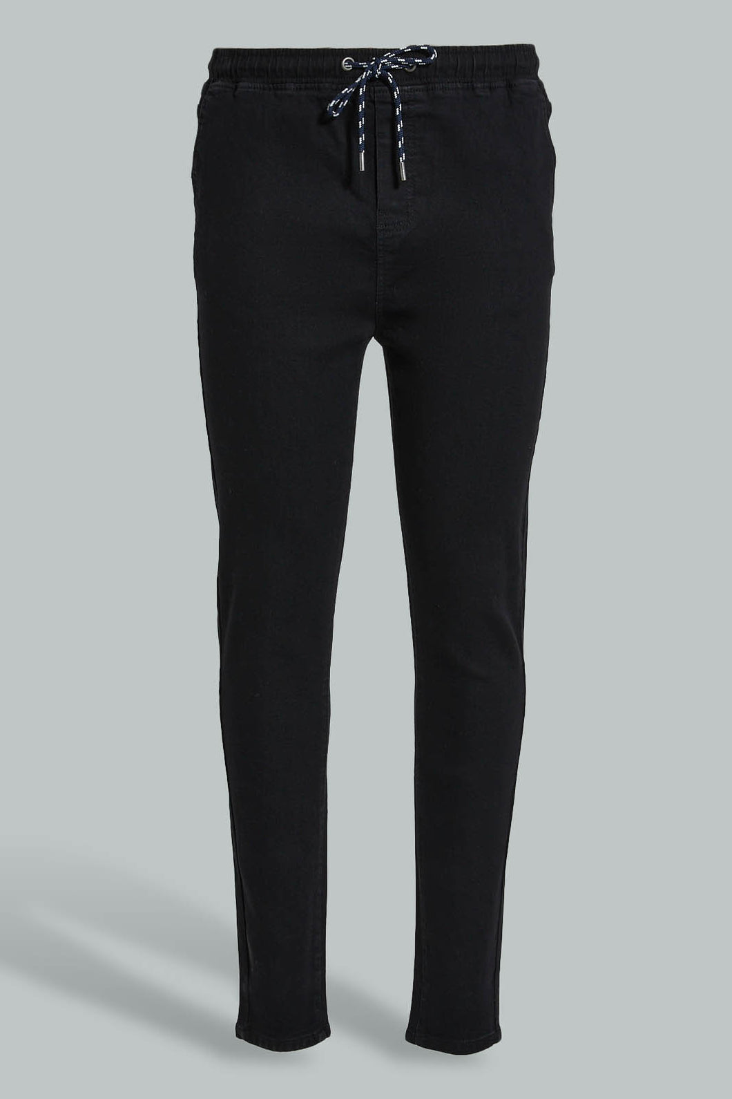 Redtag-Black-Knit-Denim-Jogger-Colour:Black,-Filter:Men's-Clothing,-Men-Jeans,-New-In,-New-In-Men,-Non-Sale,-S22B,-Section:Men-Men's-