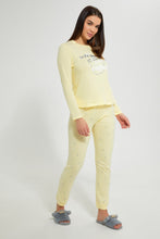 Load image into Gallery viewer, Redtag-Yellow-In-The-Morning-Printed-Pyjama-Set-Pyjama-Sets-Women's-
