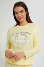 Load image into Gallery viewer, Redtag-Yellow-In-The-Morning-Printed-Pyjama-Set-Pyjama-Sets-Women's-
