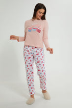 Load image into Gallery viewer, Redtag-Pink-Printed-Pyjama-Set-Pyjama-Sets-Women's-

