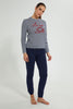 Redtag-White/Navy-Stripe-Printed-Pyjama-Set-Pyjama-Sets-Women's-