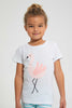 Redtag-White-Flamingo-Print-Nightsuit-With-Cuff-Bottom-Pyjama-Sets-Girls-2 to 8 Years