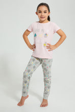Load image into Gallery viewer, Redtag-Pink-Cupcake-Print-Nightsuit-With-Cuff-Bottom-Colour:Pink,-Filter:Girls-(2-to-8-Yrs),-Girls-Pyjama-Sets,-New-In,-New-In-GIR,-Non-Sale,-S22B,-Section:Kidswear-Girls-2 to 8 Years

