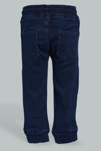 Redtag-Light-Wash-Knit-Denim-Jeans-Slim-Fit-Infant-Boys-3 to 24 Months