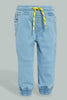 Redtag-Dark-Wash-Knit-Denim-Jeans-Slim-Fit-Infant-Boys-3 to 24 Months