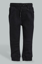 Load image into Gallery viewer, Redtag-Black-Wash-Knit-Denim-Jeans-Slim-Fit-Infant-Boys-3 to 24 Months
