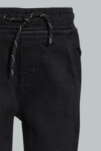 Load image into Gallery viewer, Redtag-Black-Wash-Knit-Denim-Jeans-Slim-Fit-Infant-Boys-3 to 24 Months
