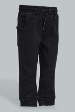 Load image into Gallery viewer, Redtag-Black-Wash-Knit-Denim-Jeans-Slim-Fit-Infant-Boys-3 to 24 Months
