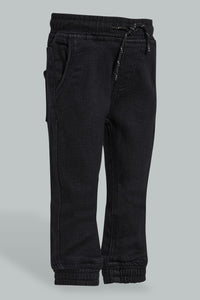 Redtag-Black-Wash-Knit-Denim-Jeans-Slim-Fit-Infant-Boys-3 to 24 Months