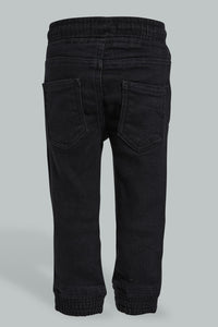 Redtag-Black-Wash-Knit-Denim-Jeans-Slim-Fit-Infant-Boys-3 to 24 Months