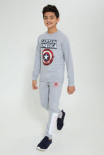 تنزيل الصورة على معرض الصور، Redtag-Grey-Captain-America-Active-Pant-Joggers-Senior-Boys-9 to 14 Years
