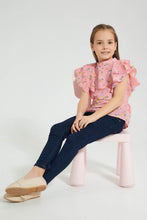 Load image into Gallery viewer, Redtag-Light-Blue-Printed-Blouse-Colour:Blue,-Filter:Girls-(2-to-8-Yrs),-Girls-Blouses,-New-In,-New-In-GIR,-Non-Sale,-S22B,-Section:Kidswear-Girls-2 to 8 Years
