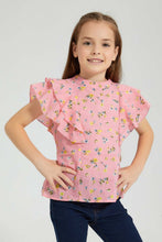 Load image into Gallery viewer, Redtag-Light-Blue-Printed-Blouse-Colour:Blue,-Filter:Girls-(2-to-8-Yrs),-Girls-Blouses,-New-In,-New-In-GIR,-Non-Sale,-S22B,-Section:Kidswear-Girls-2 to 8 Years
