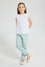 Load image into Gallery viewer, Redtag-White-Textured-Blouse-Colour:White,-Filter:Girls-(2-to-8-Yrs),-Girls-Blouses,-New-In,-New-In-GIR,-Non-Sale,-S22B,-Section:Kidswear-Girls-2 to 8 Years
