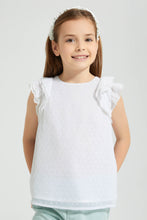 Load image into Gallery viewer, Redtag-White-Textured-Blouse-Colour:White,-Filter:Girls-(2-to-8-Yrs),-Girls-Blouses,-New-In,-New-In-GIR,-Non-Sale,-S22B,-Section:Kidswear-Girls-2 to 8 Years
