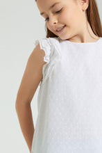 Load image into Gallery viewer, Redtag-White-Textured-Blouse-Colour:White,-Filter:Girls-(2-to-8-Yrs),-Girls-Blouses,-New-In,-New-In-GIR,-Non-Sale,-S22B,-Section:Kidswear-Girls-2 to 8 Years
