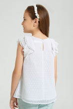 Load image into Gallery viewer, Redtag-White-Textured-Blouse-Colour:White,-Filter:Girls-(2-to-8-Yrs),-Girls-Blouses,-New-In,-New-In-GIR,-Non-Sale,-S22B,-Section:Kidswear-Girls-2 to 8 Years
