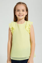 Load image into Gallery viewer, Redtag-Yellow-Textured-Blouse-Colour:Yellow,-Filter:Girls-(2-to-8-Yrs),-Girls-Blouses,-New-In,-New-In-GIR,-Non-Sale,-S22B,-Section:Kidswear-Girls-2 to 8 Years
