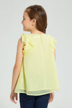 Load image into Gallery viewer, Redtag-Yellow-Textured-Blouse-Colour:Yellow,-Filter:Girls-(2-to-8-Yrs),-Girls-Blouses,-New-In,-New-In-GIR,-Non-Sale,-S22B,-Section:Kidswear-Girls-2 to 8 Years
