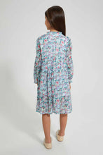 تنزيل الصورة على معرض الصور، Redtag-Blue-Printed-Shirt-Dress-Dresses-Girls-2 to 8 Years
