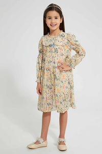 Redtag-Assorted-Printed-Shirt-Dress-Dresses-Girls-2 to 8 Years