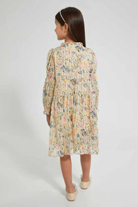 Redtag-Assorted-Printed-Shirt-Dress-Dresses-Girls-2 to 8 Years