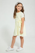 تنزيل الصورة على معرض الصور، Redtag-Yellow-Knot-Dress-Dresses-Girls-2 to 8 Years
