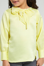 تنزيل الصورة على معرض الصور، Redtag-Yellow-Tie-Knot-Neckline-Blouse-Blouses-Girls-2 to 8 Years
