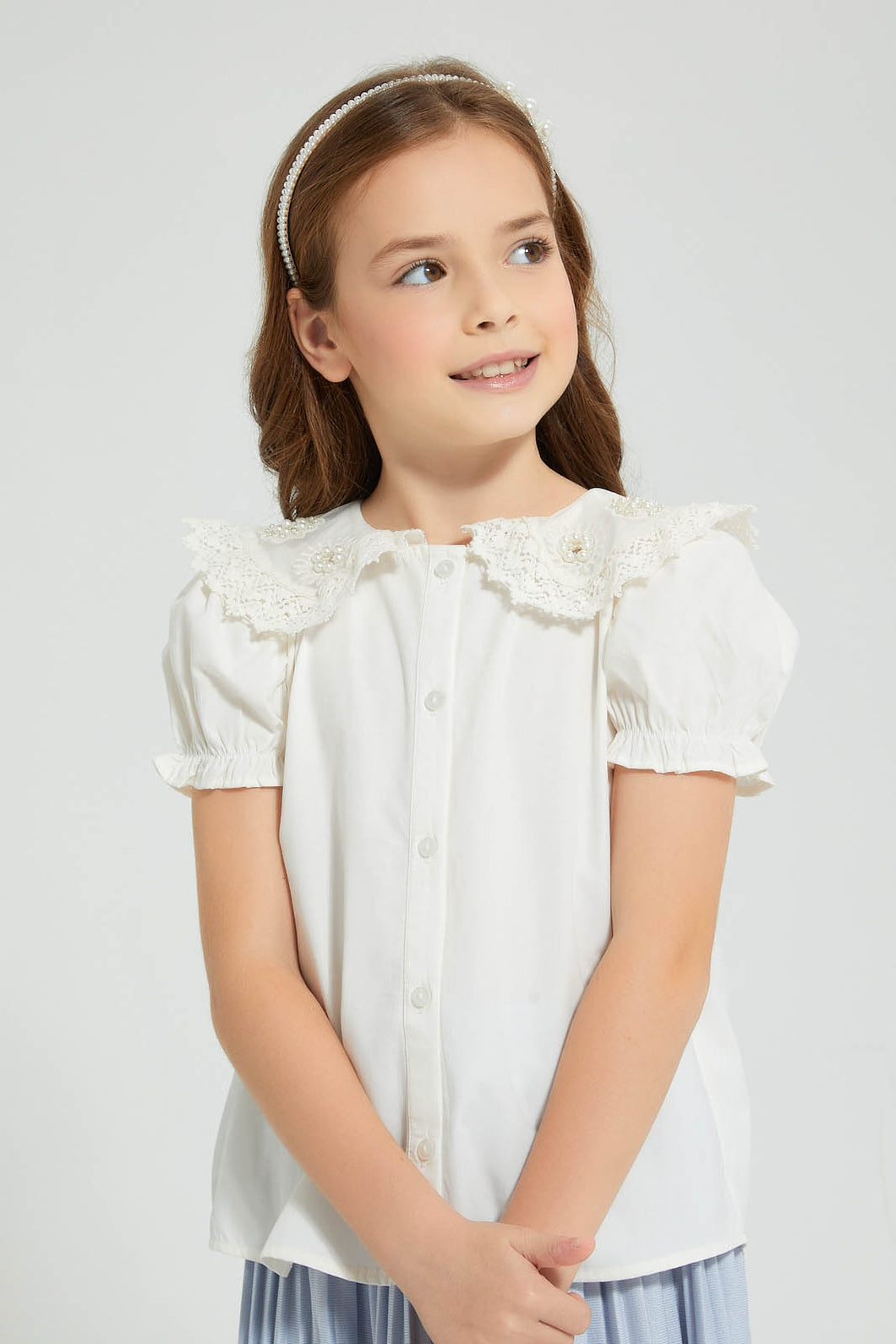 Redtag-White-Embroideredelished-Collared-Shirt-Blouse-Colour:White,-Filter:Girls-(2-to-8-Yrs),-Girls-Blouses,-New-In,-New-In-GIR,-Non-Sale,-S22B,-Section:Kidswear-Girls-2 to 8 Years