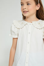 Load image into Gallery viewer, Redtag-White-Embroideredelished-Collared-Shirt-Blouse-Colour:White,-Filter:Girls-(2-to-8-Yrs),-Girls-Blouses,-New-In,-New-In-GIR,-Non-Sale,-S22B,-Section:Kidswear-Girls-2 to 8 Years
