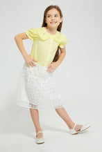 Load image into Gallery viewer, Redtag-Yellow-Embroideredelished-Collared-Shirt-Blouse-Colour:Yellow,-Filter:Girls-(2-to-8-Yrs),-Girls-Blouses,-New-In,-New-In-GIR,-Non-Sale,-S22B,-Section:Kidswear-Girls-2 to 8 Years

