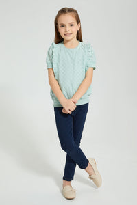 Redtag-Mint-Shifli-Blouse-Colour:Mint,-Filter:Girls-(2-to-8-Yrs),-Girls-Blouses,-New-In,-New-In-GIR,-Non-Sale,-S22B,-Section:Kidswear-Girls-2 to 8 Years