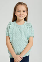 Load image into Gallery viewer, Redtag-Mint-Shifli-Blouse-Colour:Mint,-Filter:Girls-(2-to-8-Yrs),-Girls-Blouses,-New-In,-New-In-GIR,-Non-Sale,-S22B,-Section:Kidswear-Girls-2 to 8 Years
